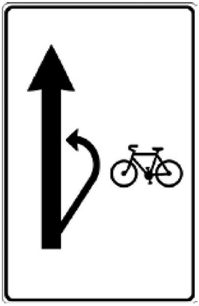Návěst doporučeného způsobu odbočení cyklistů vlevo