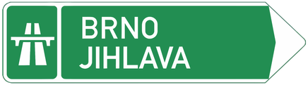 Směrová tabule pro příjezd k dálnici (přímo, vlevo nebo vpravo) – další vyobrazení 1