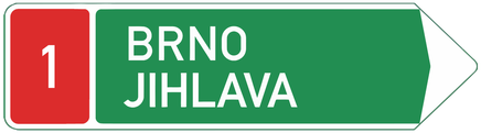 Směrová tabule před nájezdem na dálnici (přímo, vlevo nebo vpravo) – další vyobrazení 2