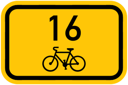 Směrová tabulka pro cyklisty (přímo, vlevo nebo vpravo)
