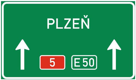 Směrová návěst pro směr přímo