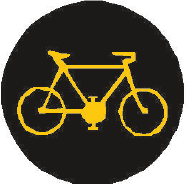 Signál žlutého světla ve tvaru cyklisty