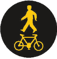 Signál žlutého světla ve tvaru chodce a cyklisty
